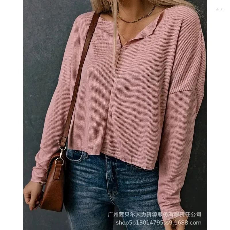 Women's Blouses Welcome Sophisticated Vintage Arrivals Women Clothes Spring Solid Color Flat Collar Thin Knited Round Neck Long Sleeve Top