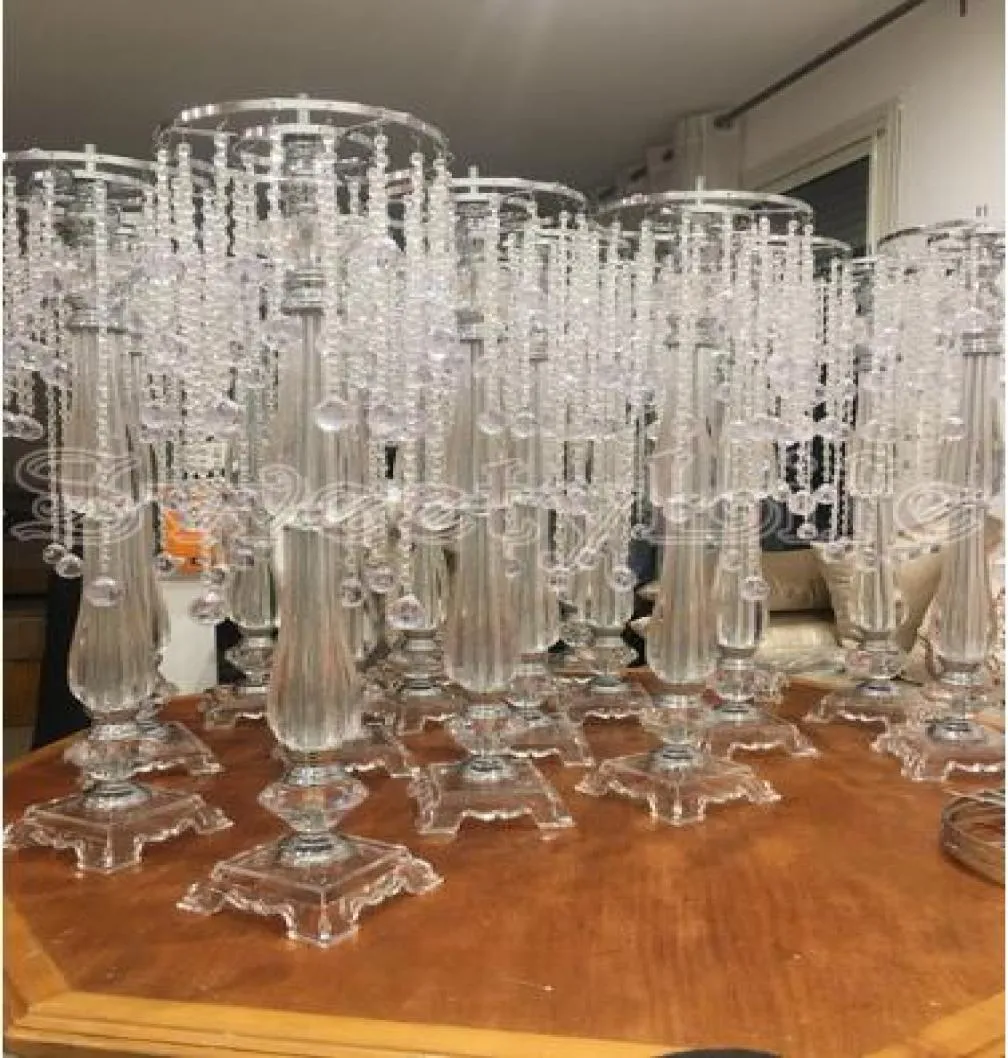 70 cm Wysoki Crystal Wedding Centerpiece Acryl Flower Stand Center Table Wydarzenie Małżeństwo Dekoracja żyrandol 10pcllot8150770