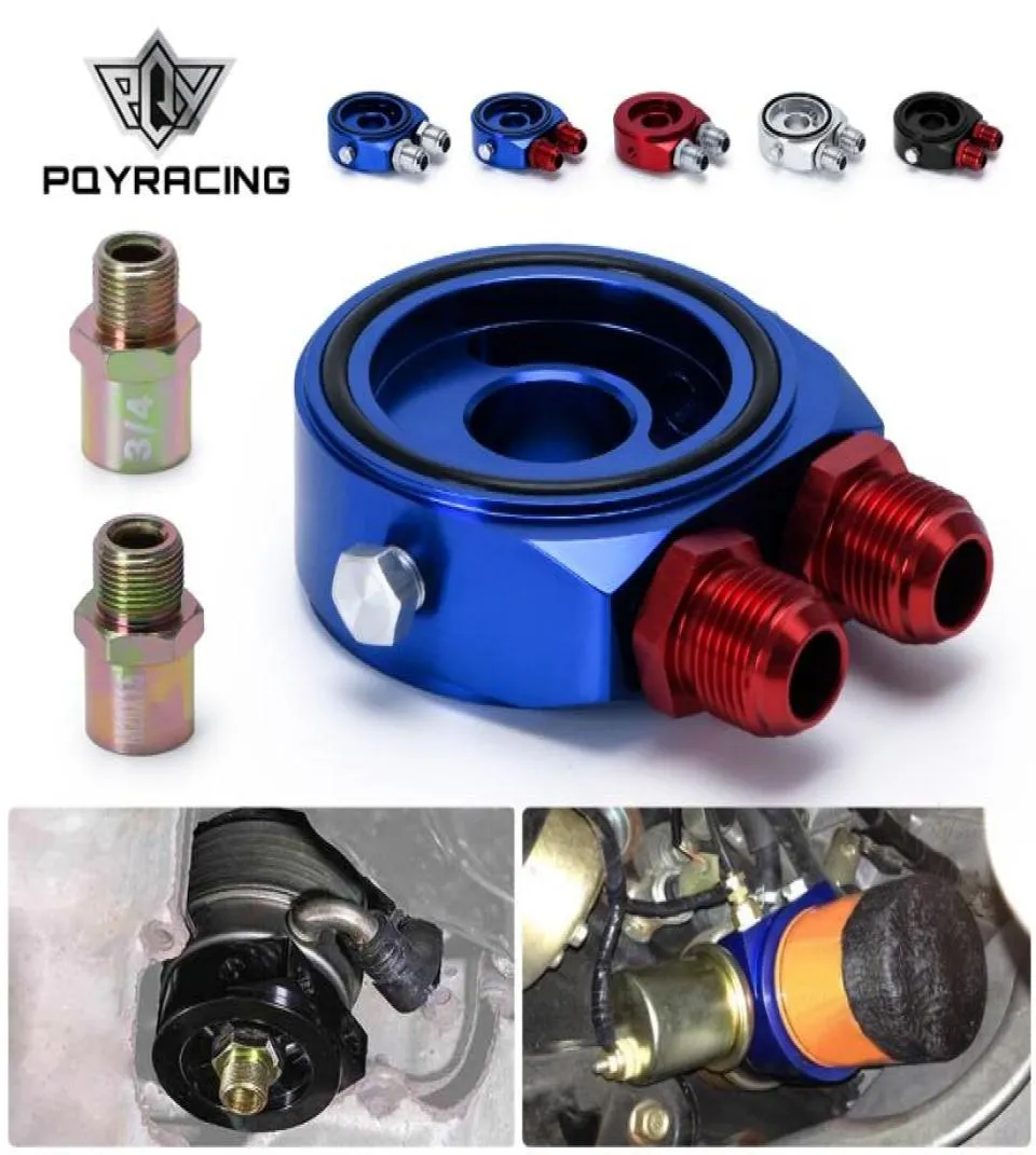 PQY Car Aluminum Universal Oil Filter Sandwich Adapter For Oil Cooler Plate Kit AN10 PQY67213199276
