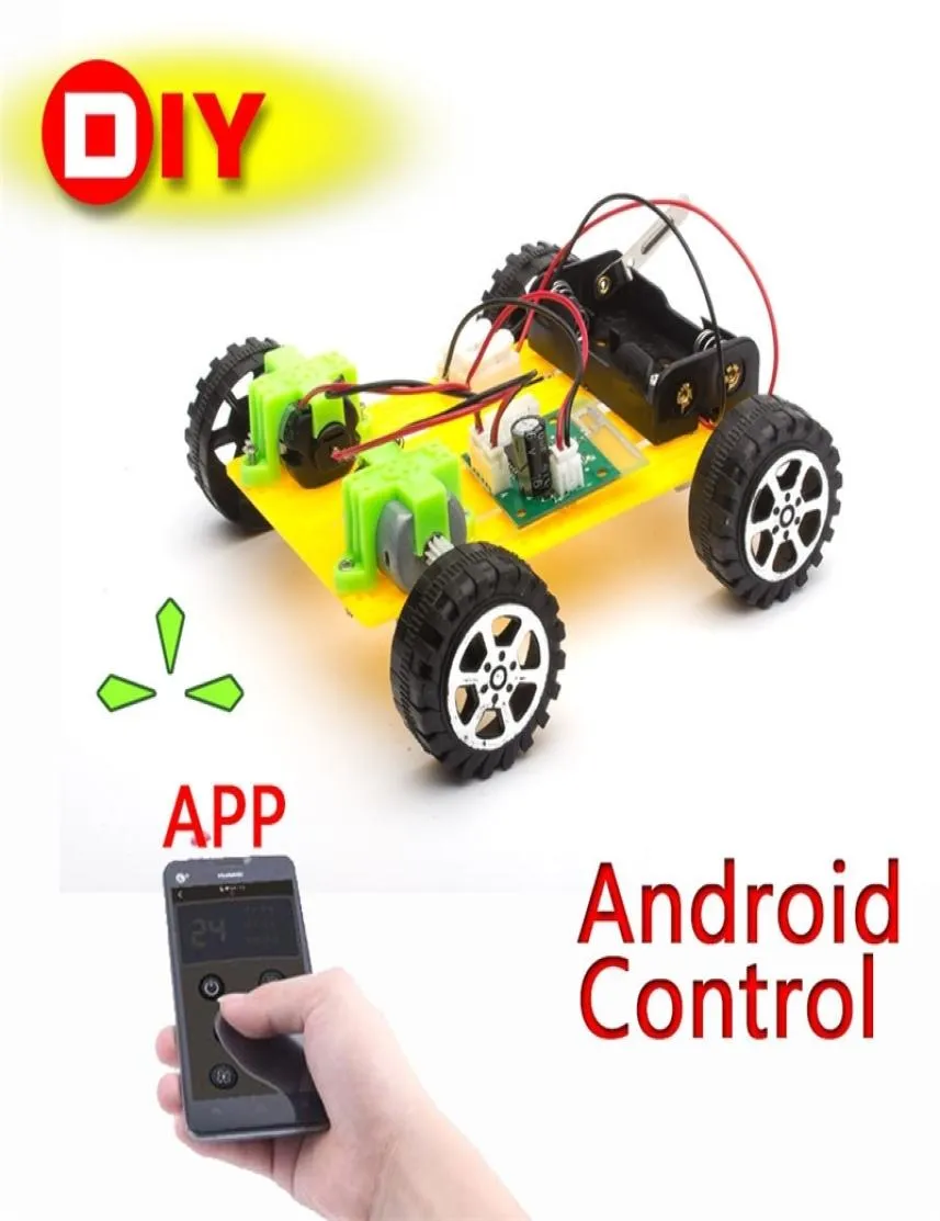 DIY Plastic Model Kit Mobile Phone Remote Control Toy Set Kids Physics Science Experiment Assembled rc cars radio control LJ2009181823787