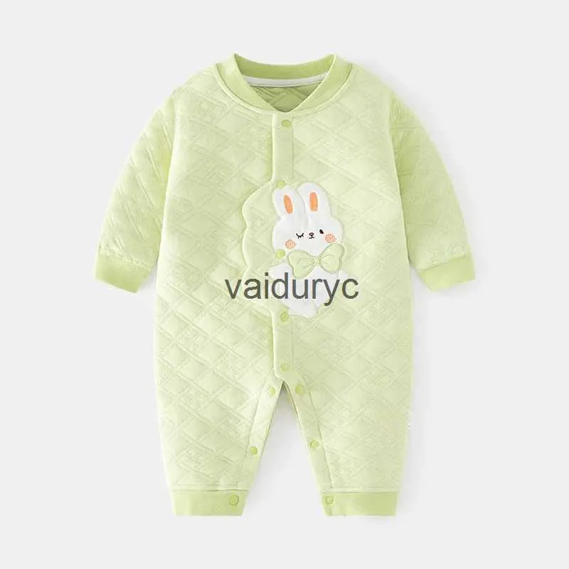 Pullover vinter nyfödd baby flicka pojke romper tjock varm spädbarn jumpsuit bomullskläder för flickor pojkar småbarn kläder ålder för 3-24 månader H240508