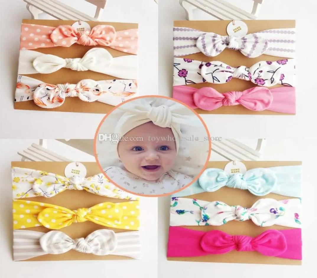 19 Styles Baby girl Headband Mermaid hair accessories Knot Bows Bunny Hairbands kids Flowers Geometric Print Hairband C36582840262