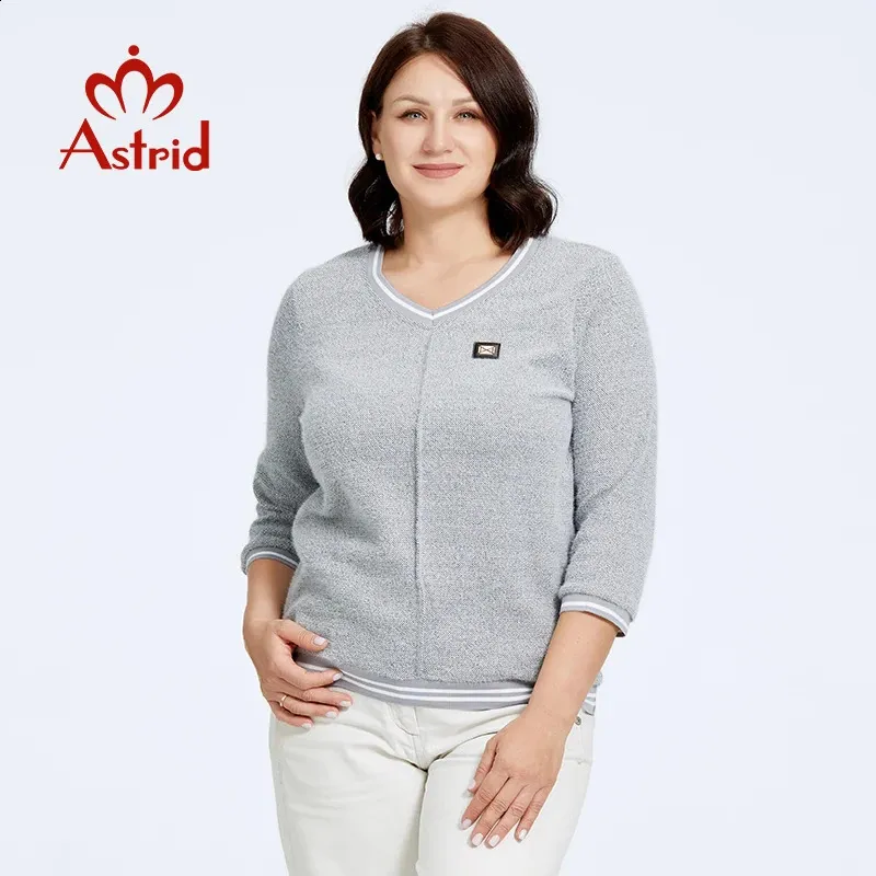 Astrid Women's Sweater Solid Trends Top Long Sleeve Female Tees Plus Size Woman Pullovers Soft Knitted Jumpers Basic Clothing 240117