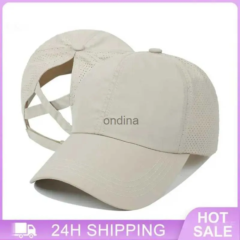 Ball Caps Women Sunshade Hat Solid Color Ponytail Cycling Summer Leisure Baseball Sport Sun Summer New YQ240117