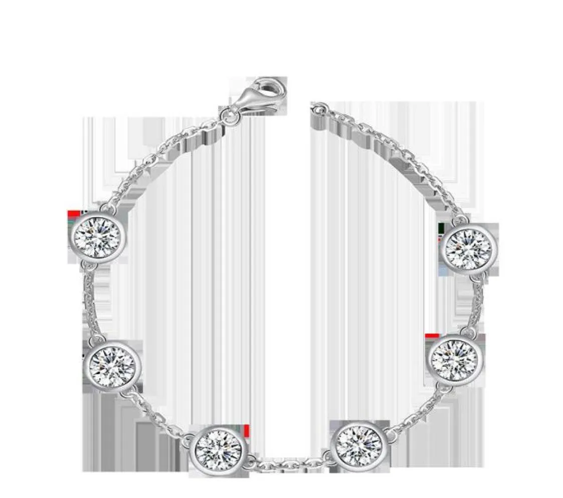 Bracciale da sposa Moissanite in argento sterling 925 con gioielleria raffinata Drop5062256