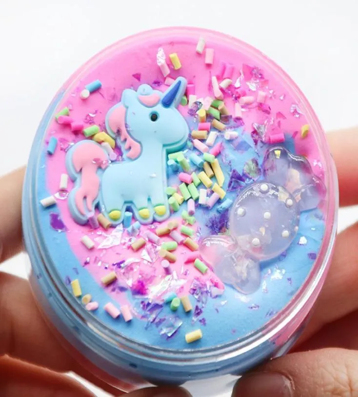 100ml licorne bouffée Slime plastique argile lumière colorée modélisation polymère sable moelleux pâte à modeler gomme pour jouet fait main 03681638225