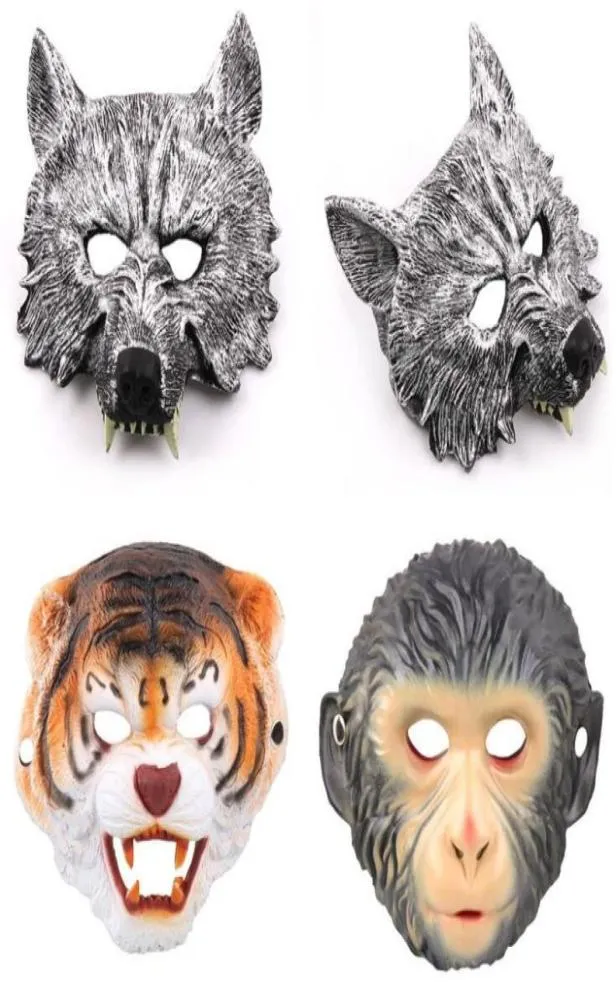 Masque de fête costumée masques d'Halloween Costume de fête pour enfants accessoire de loup-garou masque animal horreur animal masque de chien loup visage de loup mas3131058