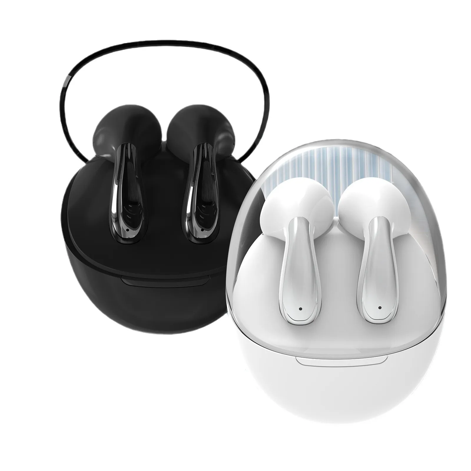 DHgate 2024 New Translucent Charging Case Bluetooth Earbuds with Dual HD Microphones for Clear Calls Cell Phones Accessories