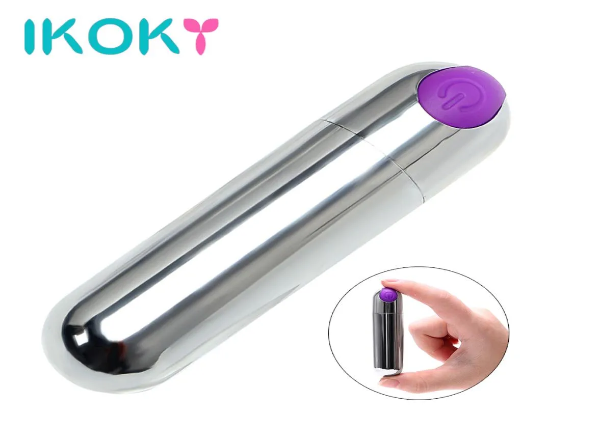 Ikoky Strong Vibration Bullet Vibrator Sex Toys For Women USB uppladdningsbar 10 Speed ​​Waterproof Gspot Massager Vuxna produkter S1017911540