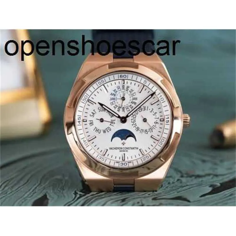 Relógio VacherinConstantins Movimento Automático no Exterior Top Quality ZF Factory Ultra Fino R/G Calendário Permanente 4300V/000R-B064