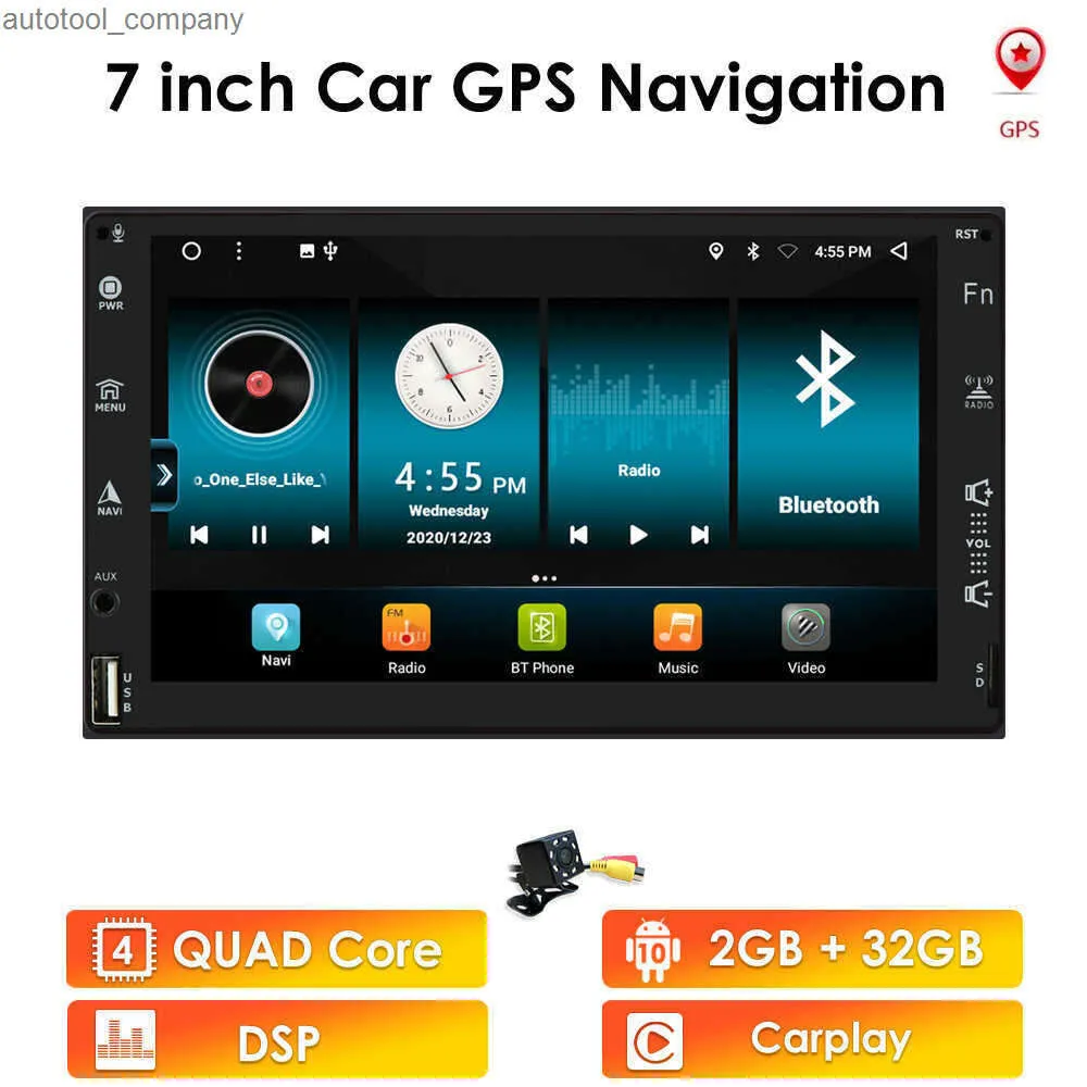 Ny 2G+32G 2 DIN CAR Autoradio GPS Android Multimedia Player Universal 7 "Audio Navigation för Volkswagen Nissan Hyundai Kia Toyota