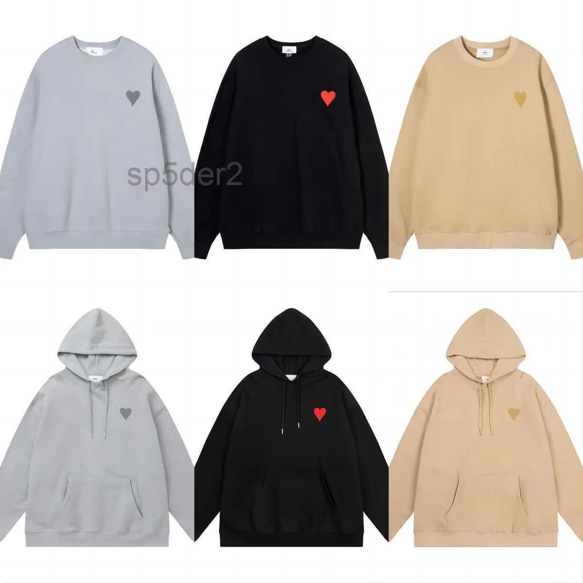 Mäns och kvinnors designer hoodie paris högkvalitativ tröja a-ord röd kärlek tunn rund nacke pullover par tröja långärmad ze ysp2 ysp2