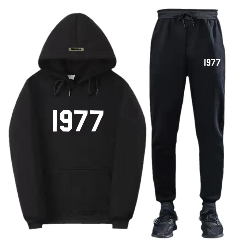 2024 Designer Hoodie Essentialshoodie Ess FOG 1977 Hoody Impresso Carta Pulôver Casais Moletons Jumpers Hip Hop Essentialsweatshirts Com capuz de luxo