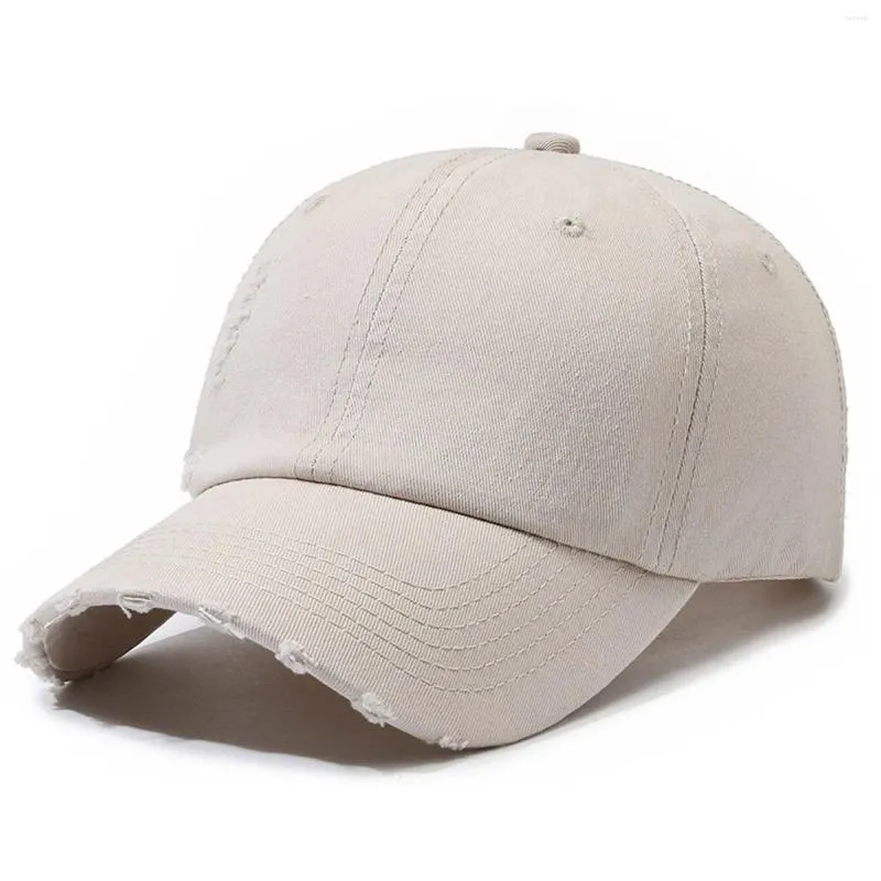 Ball Caps Couple's Fashion Hole Casual Cap Washed Old Hat Sun Protective Soft Top Smooth Plate Baseball