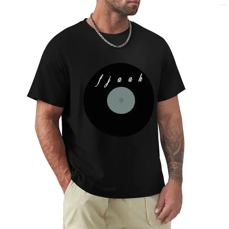 Camisetas para hombres de hombres Fjaak Record Camiseta Tamisas negras Boys For Men Algodón