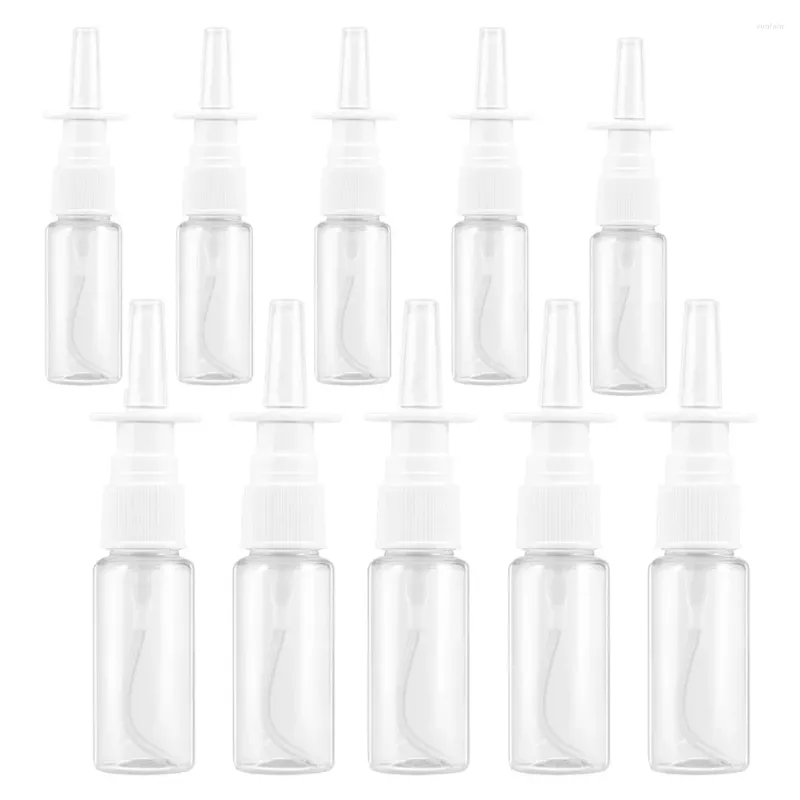 Lagringsflaskor 10st Fin Mist Sprayer Refillable Nasal Spray Bottle Makeup Water Container
