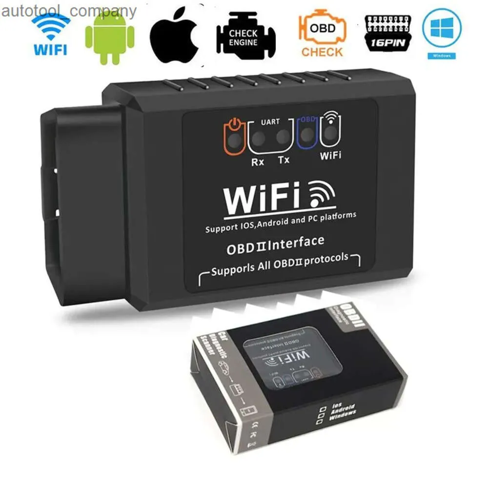 جديد OBD2 WiFi ELM327 V 1.5 ماسح ضوئي لـ iPhone iOS /Android Auto OBDII OBD 2 ODB II ELM 327 V1.5 WI-FI CODER TOUL