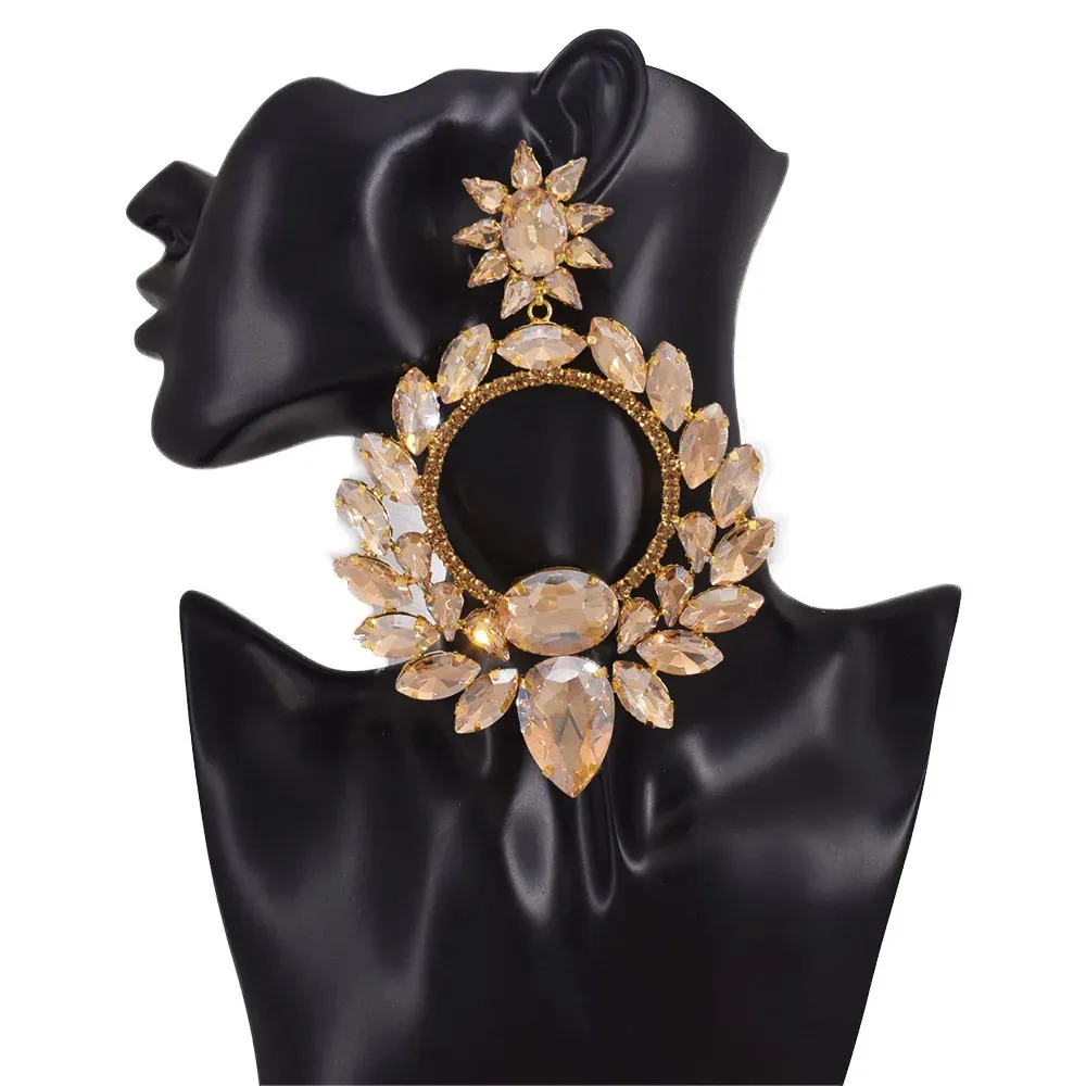 Cuier 53 Overdimensionera runda Bright Sun Dingle Women Earring Fashion Jewelry for Wedding Evening Accessories 240116