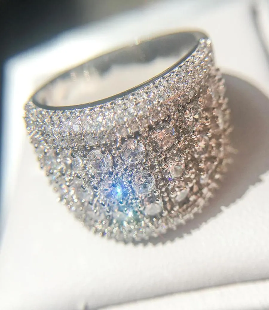 Bagues de fiançailles en diamant simulé pour hommes, bijoux, nouvelle bague de mariage en argent Zircon de haute qualité à la mode pour femmes 4853931