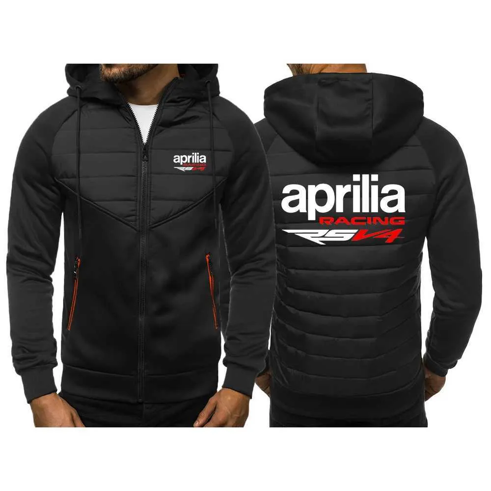 Vestes d'épissure à capuche pour hommes, Aprilia Racing RSV4, imprimé, mode coton, coupe-vent, chaud et confortable, printemps-automne 2023