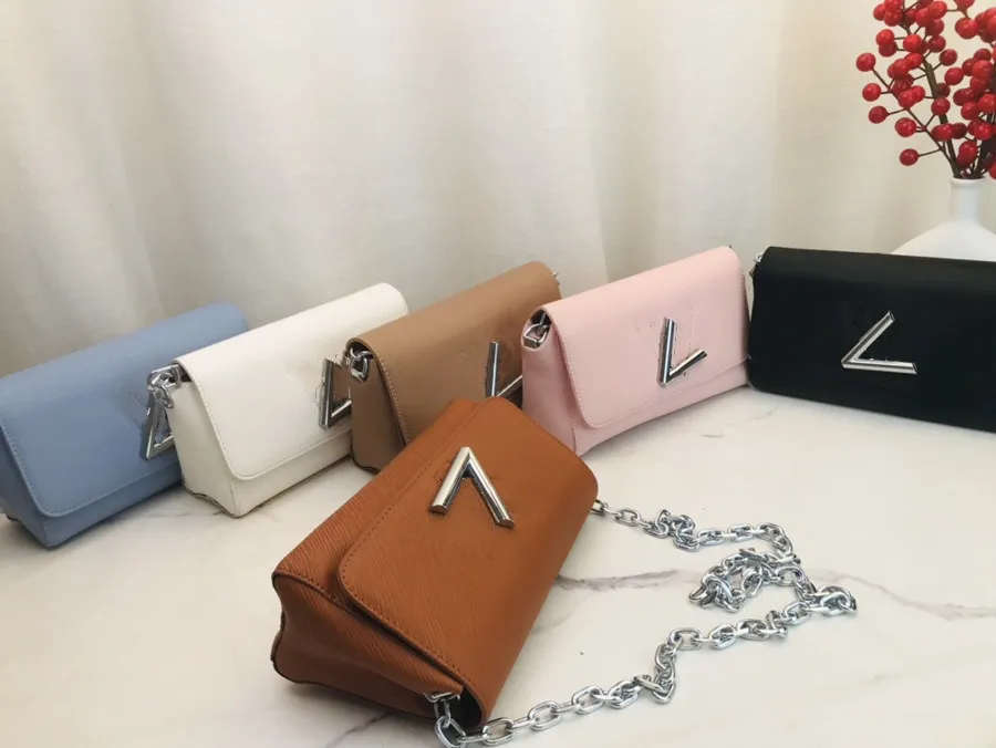 Designer bag Lock TWIST MM Shoulder Bag Classic Women Crossbody Handbags Luxury Lady Tote Purse Leather Canvas Female Chain Hand Bags Flap Wallet