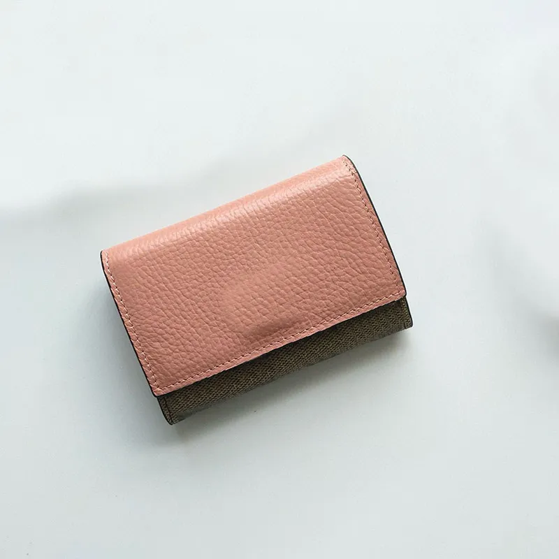 여성용 소형 가죽 제품 플랩 스타일 카드 지갑을위한 트렌디 카드 지갑