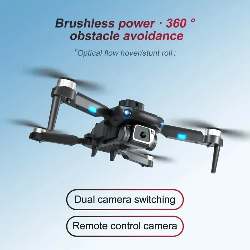 S150 HD Optiskt flödesduk Drone, borstlös motor, LED-nattnavigeringsljus, optisk flödespositionering, 360 ° rullning, fyrsidigt hinderundvikande