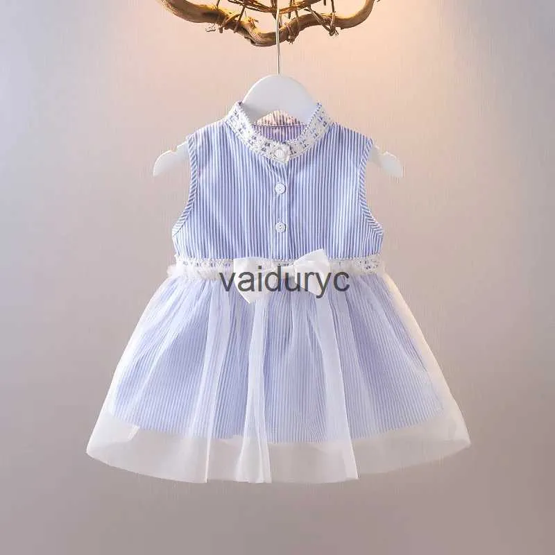 女の子のドレスlawadka 9m-4t夏の縞模様の女の女の子のドレス袖のない子供の服女の子のためのカジュアルコットンドレス