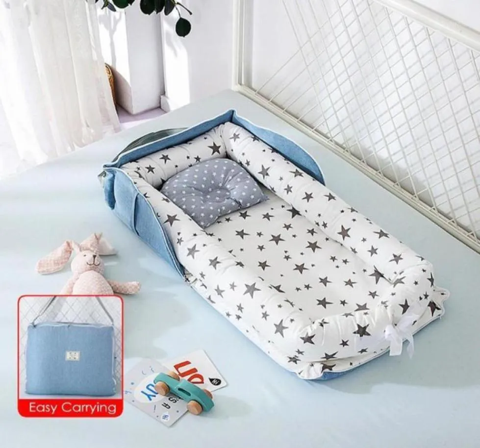 Baby Cribs Nest Bed With Pillow Lounger Cotton Breathable Foldable Removable Portable Travel For Born Cradle15944916