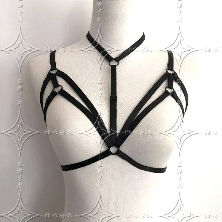 Fashion sexy bandage bra female sexy Goth Lingerie Elastic Harness cage bra cupless lingerie Bondage Body elastic harness belt Free Ship