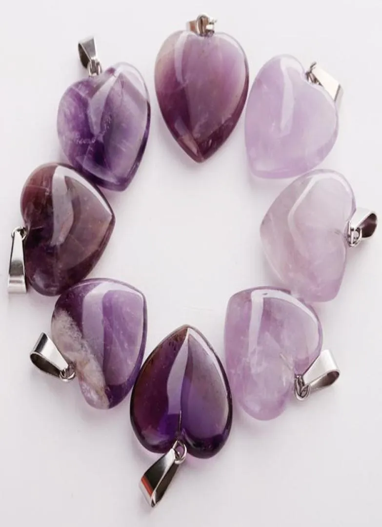 HELA 50PCSLOT Fashion Natural Amethysts Stone Olika formpärlor Pendants Diy Jewelry Making for Women Shiping Q11132354379