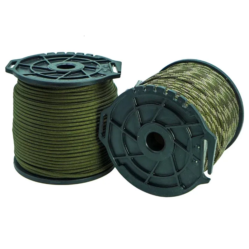 9Core 550 Military Paracord Rope 100M With Cutting Storage Measure Spool 4mm Outdoor Survival Parachute Cord Tent Lanyard Stra 240117