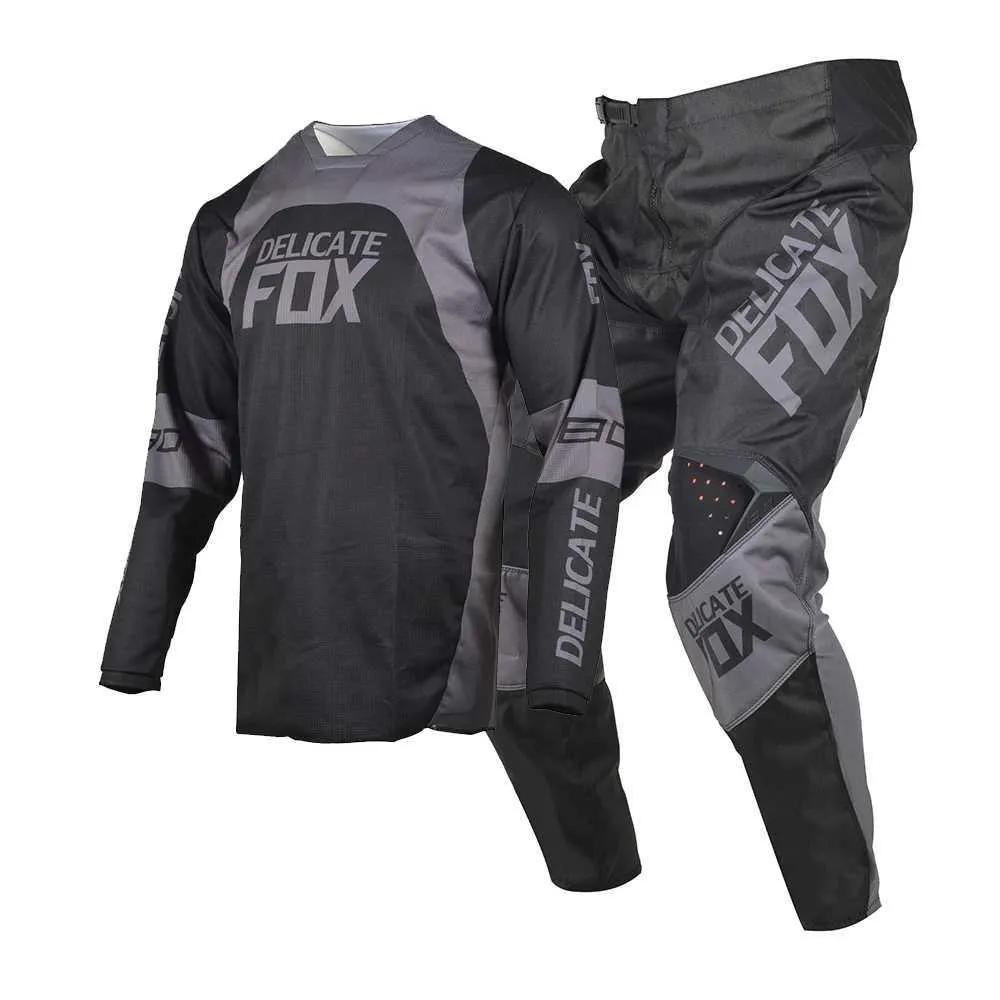 Delicado Fox Motocross MX Race Jersey Calças Combo Moto Enduro Outfit Downhill Dirt Bike Suit Gear Set