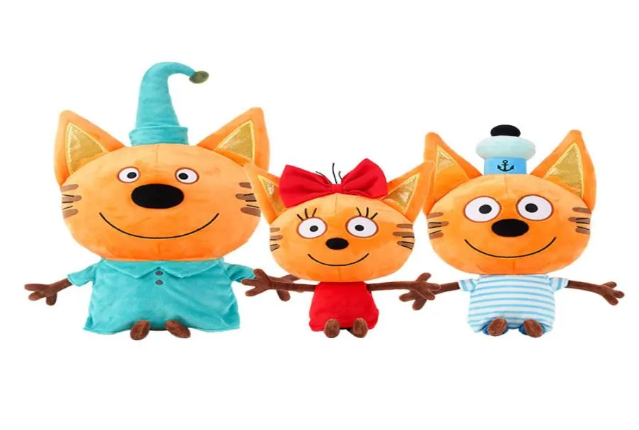 2019 nouveau 2733 cm russe trois chats heureux kideCats Cookie Candy Pudding peluche poupée figurine enfants jouet cadeau de noël T202174726