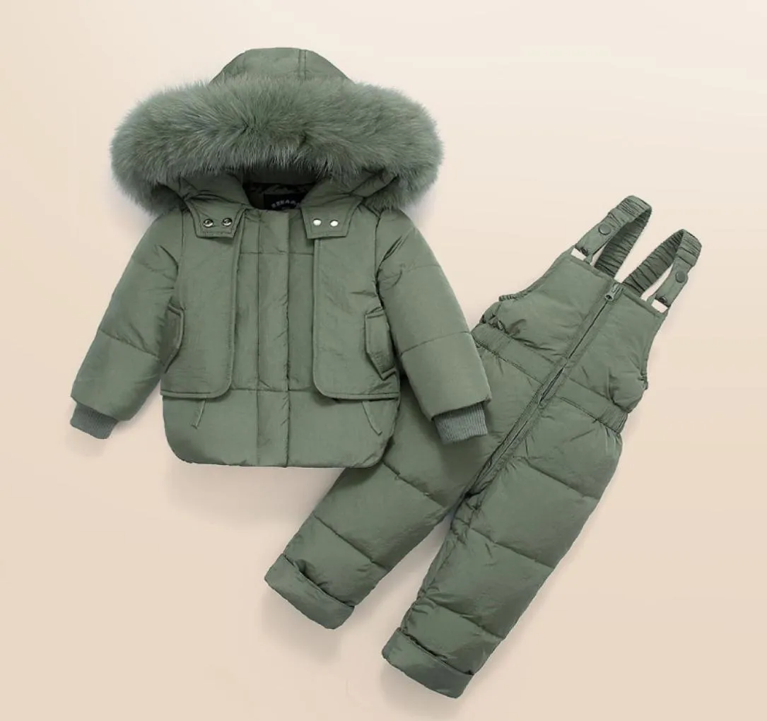 Iyeal dla dzieci ubrania dziewczynki chłopcy w dół płaszcza dzieci ciepłe snowsuit wierzchnia odzieży Romper Zestaw Rosyjskie dzieci039s Winter Jack5849674