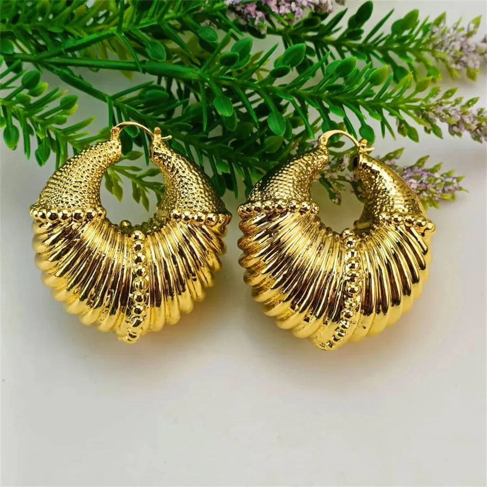 EMMA Fashion Dubai Gold Color Big Circle Earring Geometric Statement Drop Female Oversize Bold Jewelry Accessory 240116