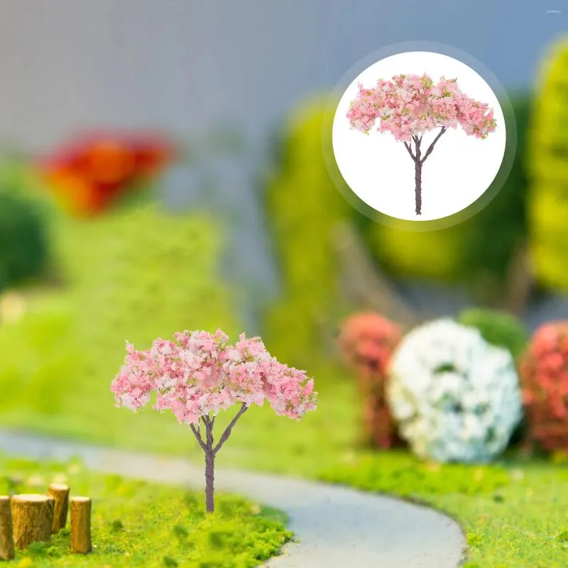 Decorative Flowers 10 Pcs Tree Model Decor Mini Sand Table Landscape Plant Accessory Plastic Cherry Blossom Trees Micro Craft DIY For