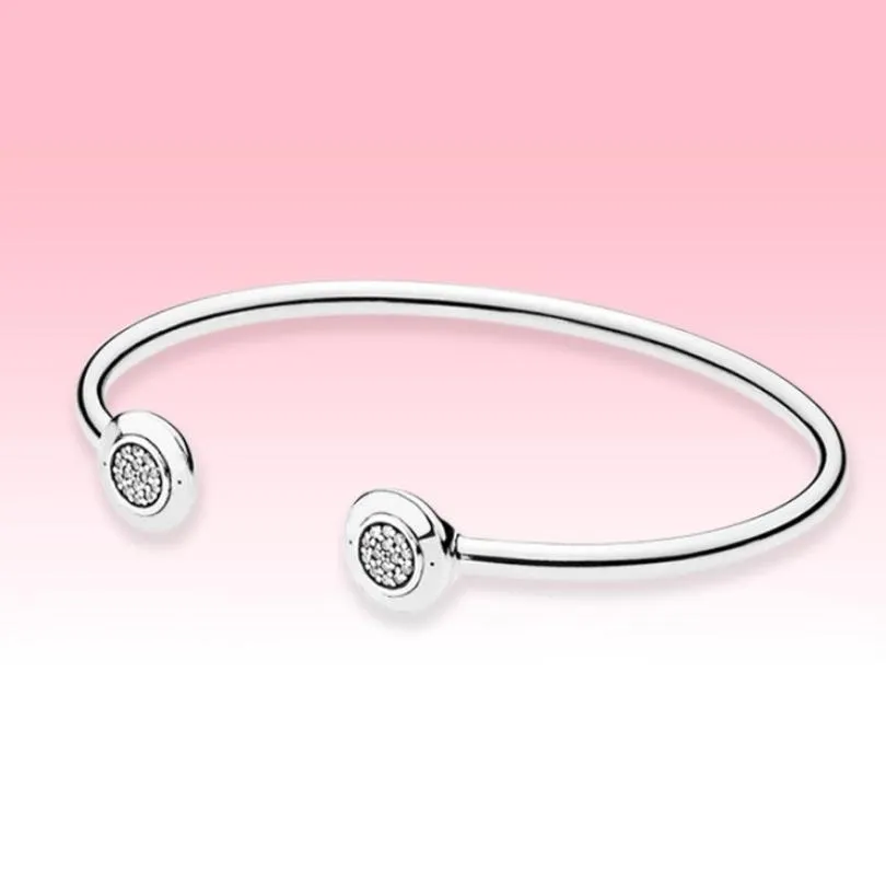 Offene Armreifen aus 925er-Sterlingsilber für Damen und Mädchen, Sommerschmuck für CZ-Diamant-Pflaster-Manschettenarmband mit Originalverpackung 8597950