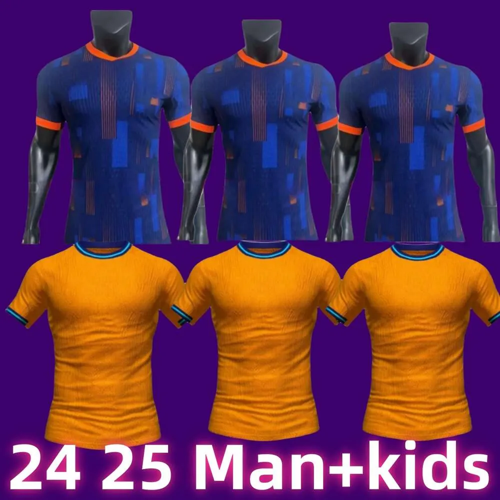 24 25 Dom Holandia Memphis Soccer Jersey 2024 Holland Club Jersey de Jong Virgil Dumfries Bergvijn koszulka Klaassen Blind Men Kit Kit Football Koszulka