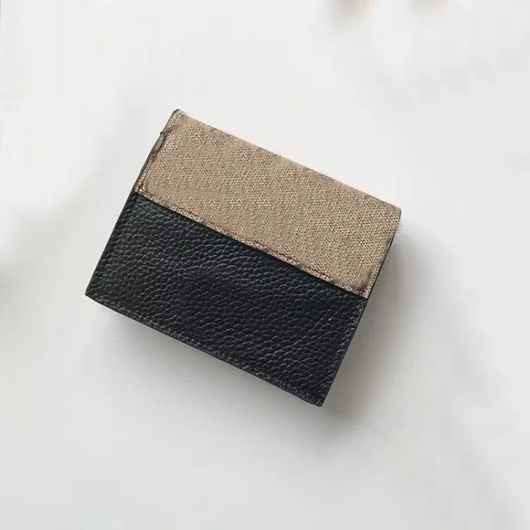 Styles de mode Portefeuille porte-cartes à emboîtement pour petit cuir pour femme Porte-cartes en toile enduite avec boîte