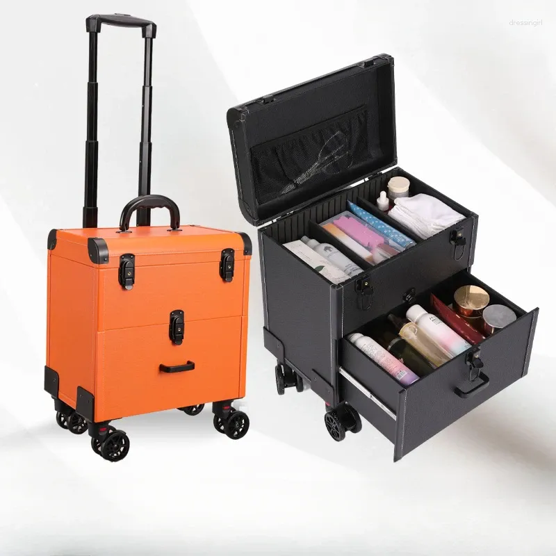 Koffer Schönheit und Maniküre Artikel Aufbewahrungsbox Tattoo Werkzeug Kosmetik Trolley High-End Make-up tragbar