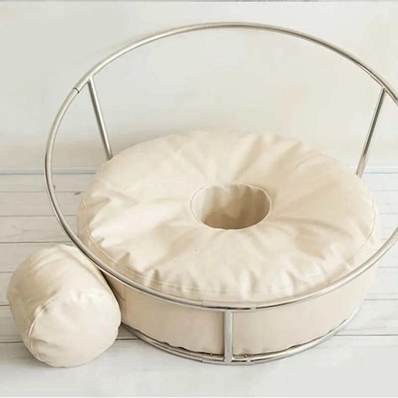 Baby Pography Props Posing Donut Beanbag Backdrop Stand för Born Poshoot Accessorie Bean Bag Fotografia PO Shoot 240117