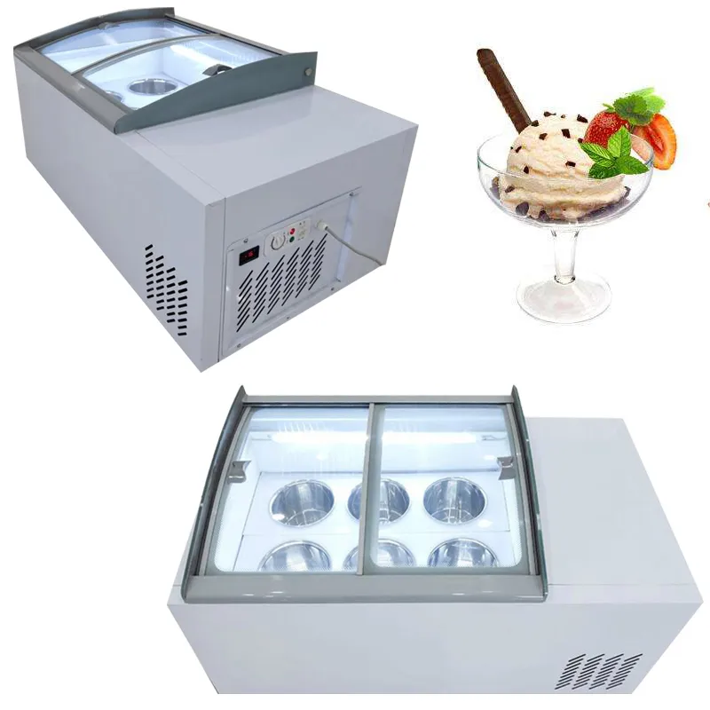 Vetrina per congelatore per gelato al supermercato di alta qualità Vetrina per immersione per gelato per frigorifero commerciale