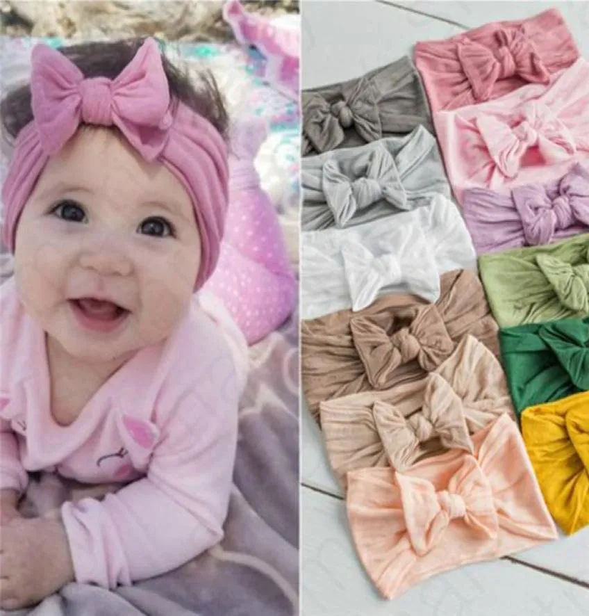 INS Baby Girls Knot Bows Cross Headband Infant Bohemian Solid Color Hair Band Headbands Newborn Kids Soft Hairbands Head Wrap Turb8031074