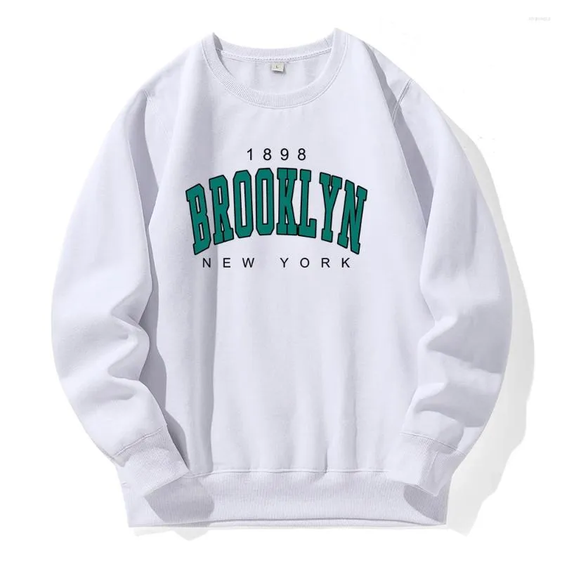 Hoodies masculinos 1898 Brooklyn York Homens Fleece Sports Street Hoody Clássico Retro Todos os Jogo Streetwear Casual Moda Maré Com Capuz