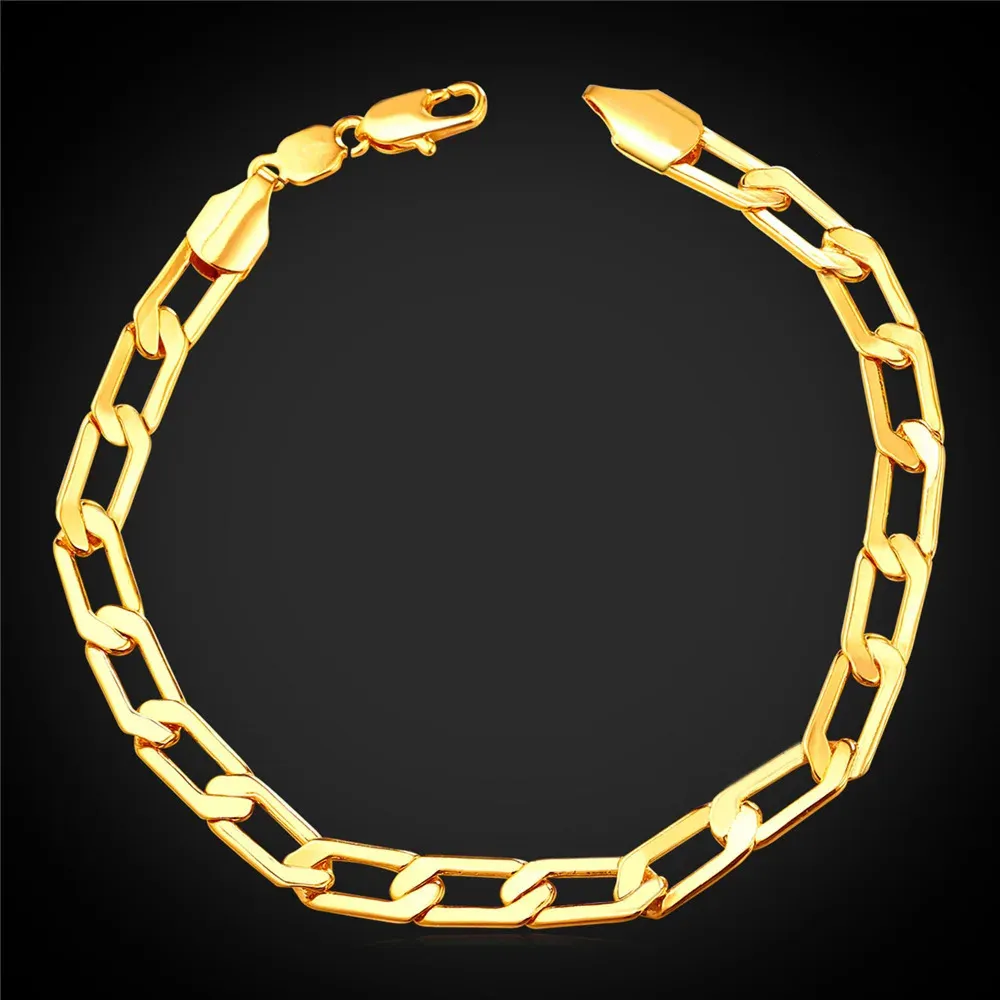 ChainsPro Cuban Link Chain Männer Armbänder GoldRose GoldSilber Farbe Armband Männer Großhandel Armbänder Armreifen H198 240117