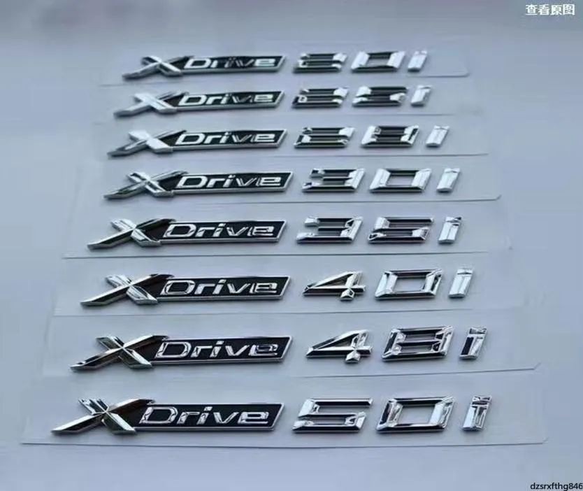 1X nuevo ABS cromado coche XDrive Logo emblema pegatina embellecedora X Drive 20i 25i 28i 30i 35i 40i 48i 50i para BMW X1 X3 X4 X5 X64746247