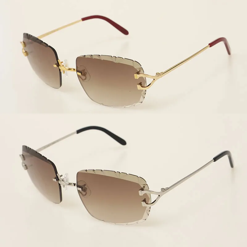 Designer Diamond Cut Lens Sunglasses Rimless Wire From