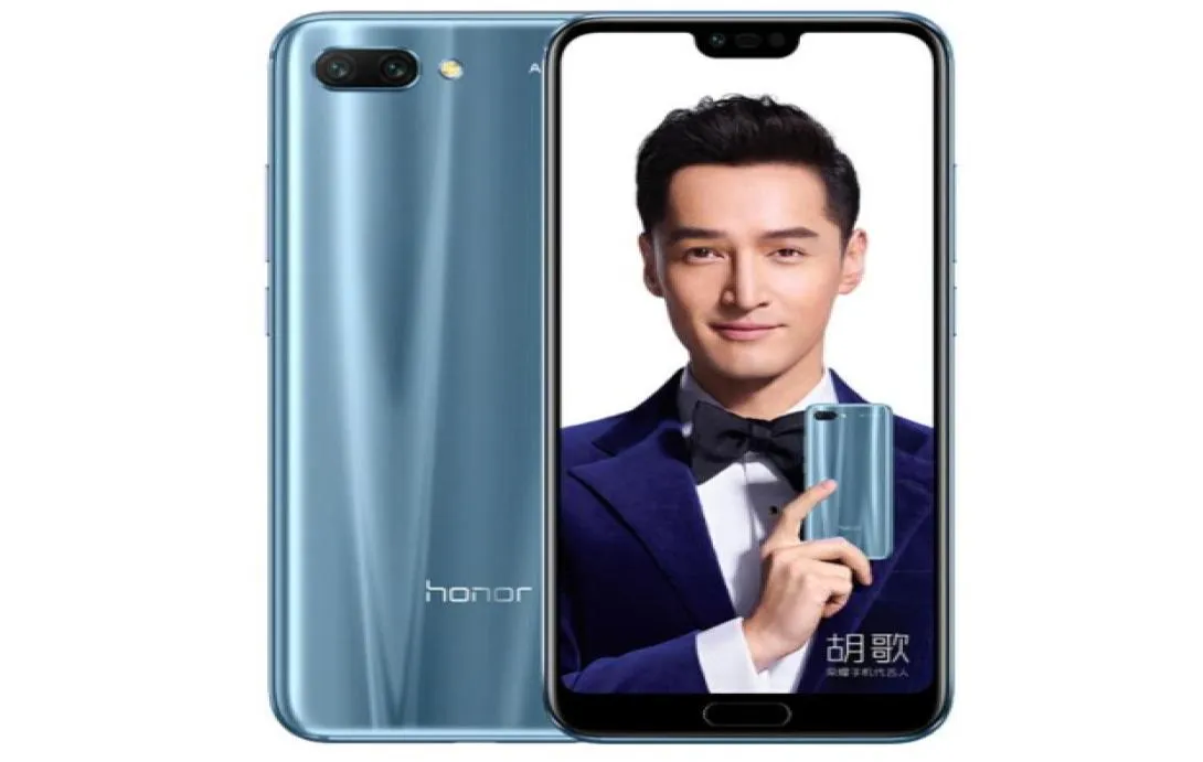 オリジナルHuawei Honor 10 4G LTE携帯電話6GB RAM 64GB 128GB ROM KIRIN 970 OCTA CORE ANDROID 584QUOTフルスクリーン240MP AI NFC3974350