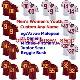 Custom USCTrojans College Football Jerseys Womens Kids Youth JT Daniels Jersey Michael Pittman Jr. Junior Seau Reggie Bush Red Stitched